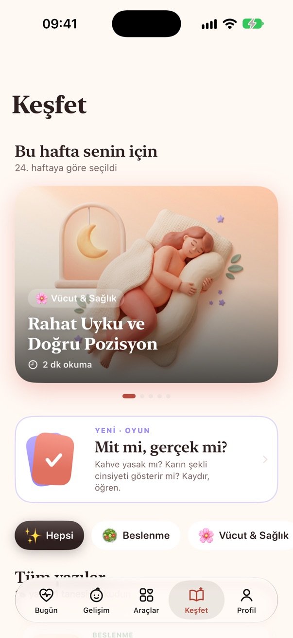 Keşfet ekranı